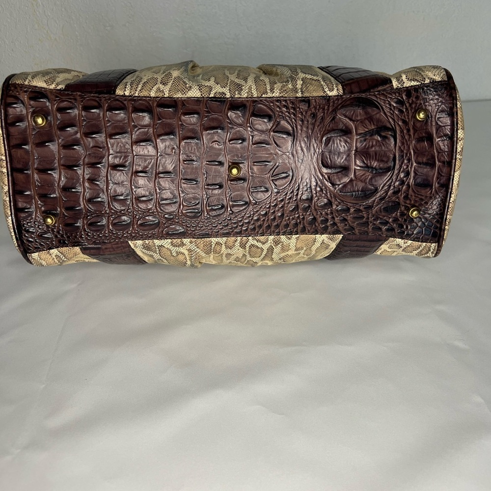 Rare Brahmin Louise Rose Satchel and Wallet Set Snake Croc Embossed Leather - Picture 8 of 15